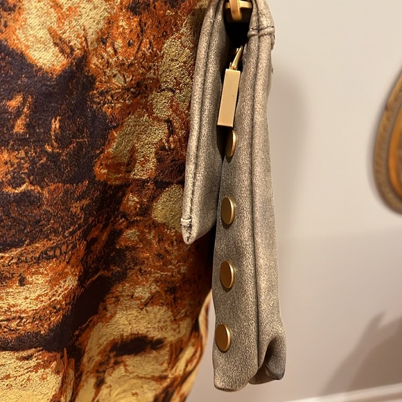 HAMMITT VIP Gray w Pewter Suede Flap Strap Crossbody - Picture 6 of 6